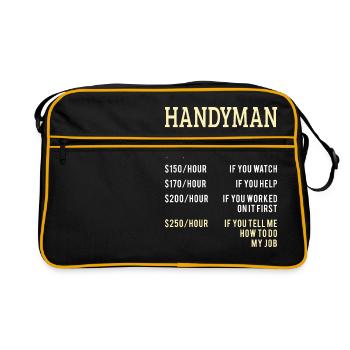 Femme bricoleur taux horaire Tableau des prix pour un - Sac Retro - noir/or - Devant