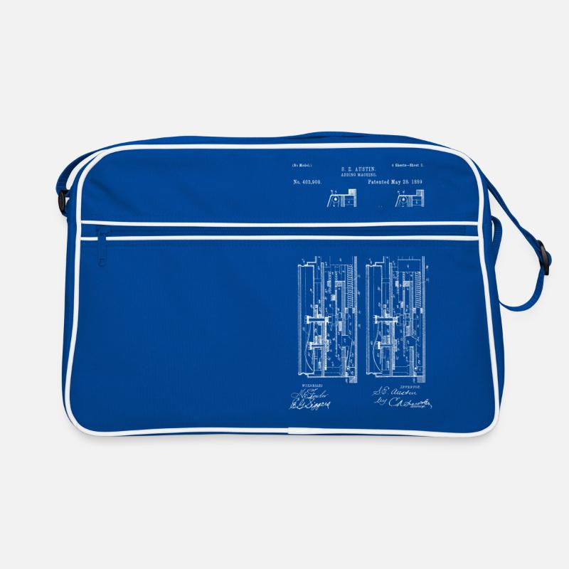 Adding Machine 1889 Patent Print Shirt, Old Adding Retro Bag