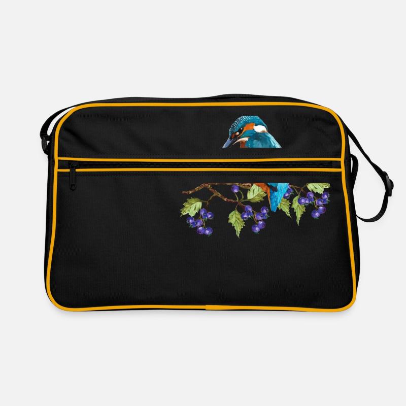 Bunter Vogel - Retro Tasche - Schwarz/Gold