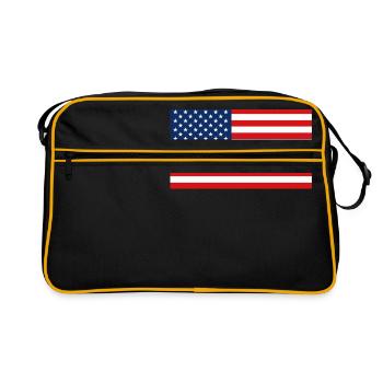 USA Flagge - Flagge - Retro Tasche - Schwarz/Gold - Vorne