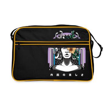 Les amateurs de Vaporwave Aesthetic Medusa Otaku Japan - Sac Retro - noir/or - Devant