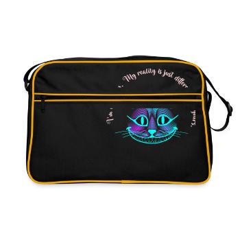 Grinning cat - Retro Bag - black/gold - Front