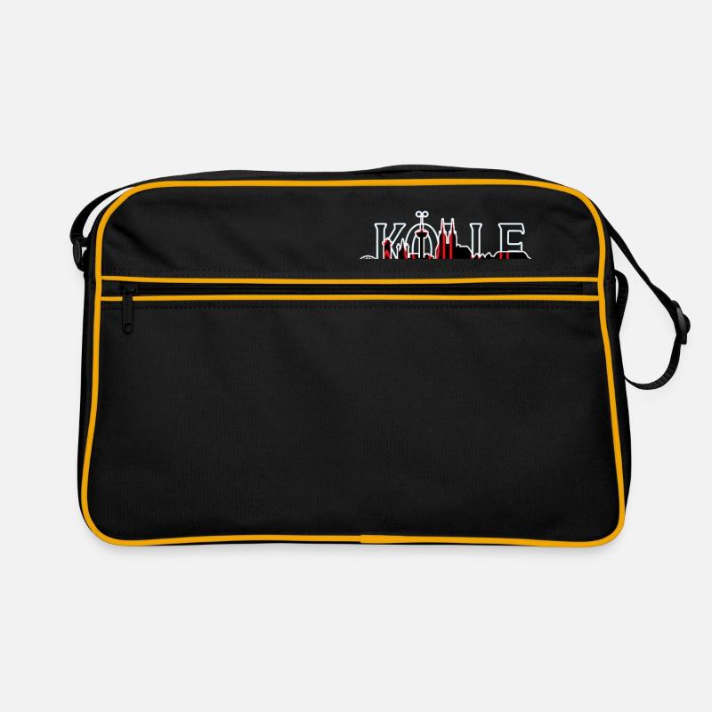 Kölle mit Skyline - Retro Tasche - Schwarz/Gold