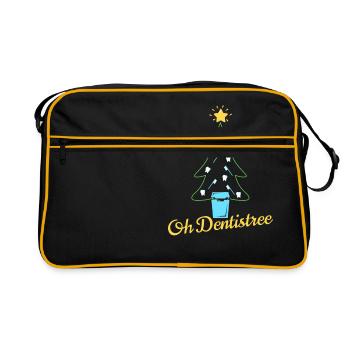 Dentist tooth teeth female dentist doctor dental hygienist - Retro Bag - black/gold - Front