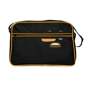 Liar emoji - Retro Bag - black/gold - Front