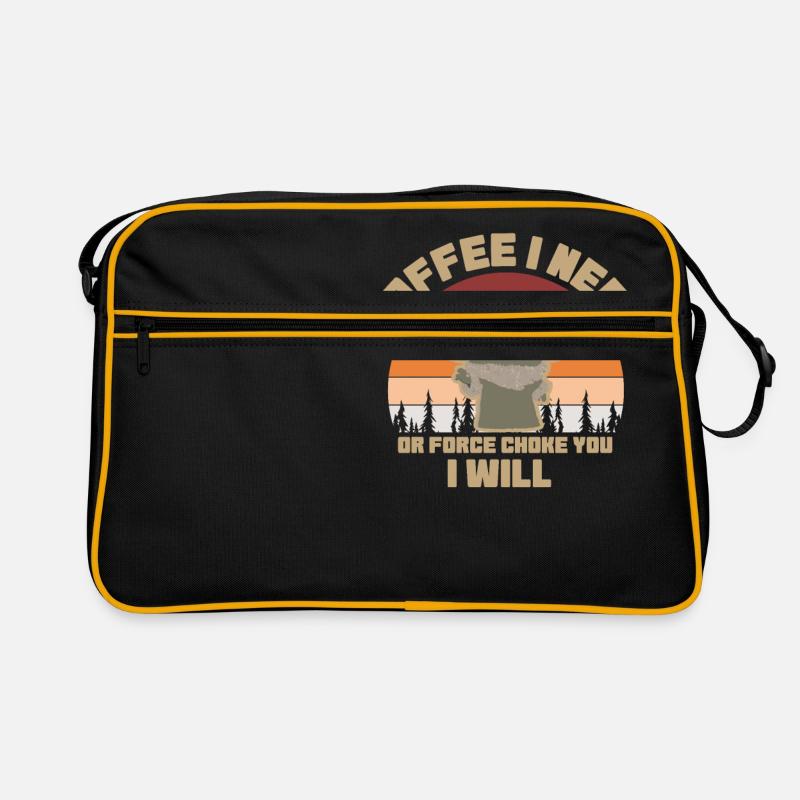 Coffee I need drôle de café sort - Sac Retro - noir/or