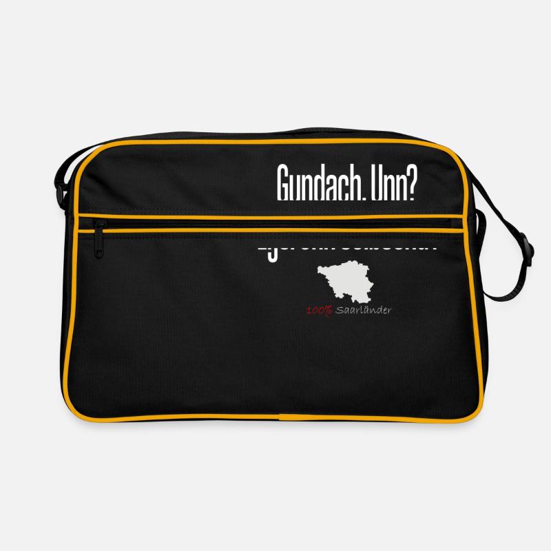 Saarland Saarländer witziger Spruch Geschenk - Retro Tasche - Schwarz/Gold