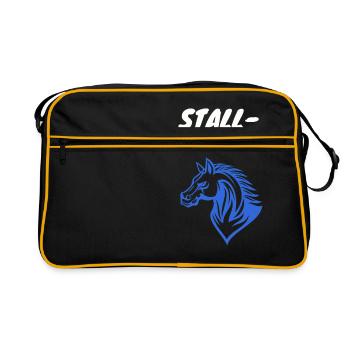 Kinder und Jungen Pferde-Design Stallbursche - Retro Tasche - Schwarz/Gold - Vorne