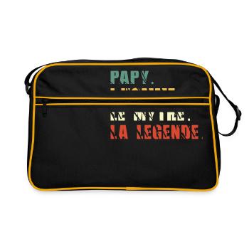 Papy the man the myth the legend - Retro Bag - black/gold - Front