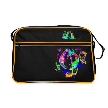 musical note - Retro Bag - black/gold - Front