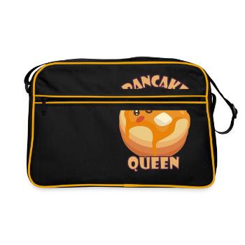 Kawaii pancake queen pancake queen petit déjeuner - Sac Retro - noir/or - Devant
