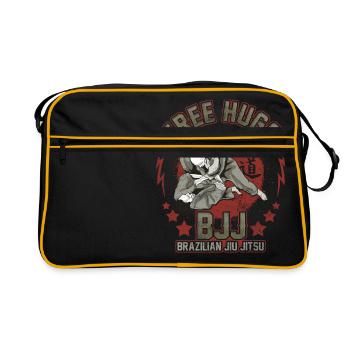 Drôle Free Hugs Jiu Jitsu Pun BJJ Arts Martiaux - Sac Retro - noir/or - Devant