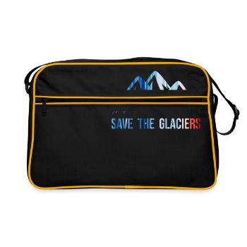 SAVE THE GLACIERS - Warming Stripes - Changement climatique - Sac Retro - noir/or - Devant