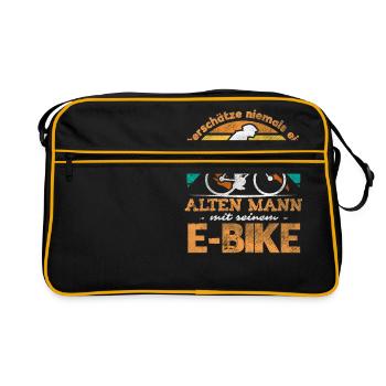 Old Man EBike MountainBiker Men Gift - Retro Bag - black/gold - Front