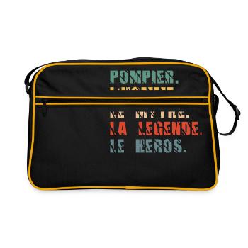 pompier l'homme le mythe la légende le héros - Sac Retro - noir/or - Devant