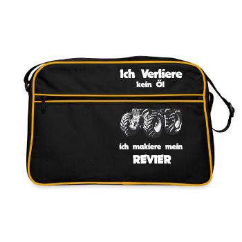 ich verliere kein öl ich makiere mein Revier - Retro Tasche - Schwarz/Gold - Vorne