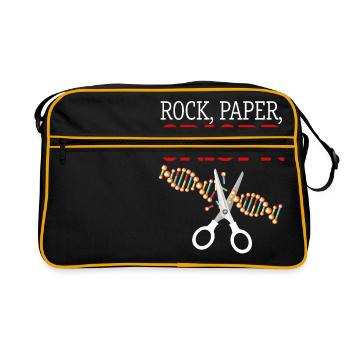Rock Paper Crispr DNA Biology Study Of Life Fun Gi - Retro Bag - black/gold - Front