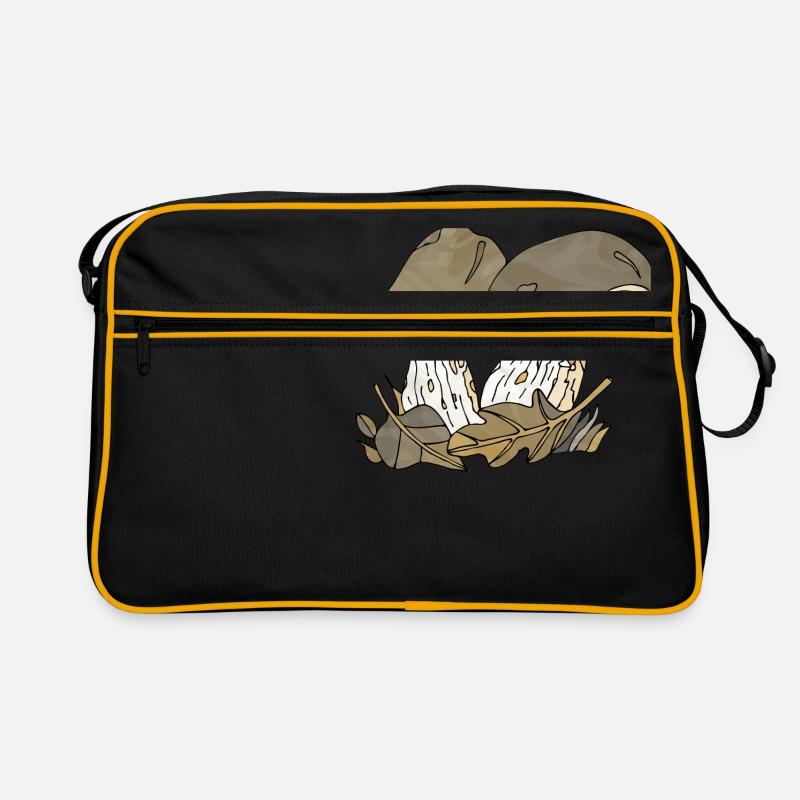 Pilze - Retro Tasche - Schwarz/Gold