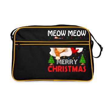 CHRISTMAS - MEOW MEOW MERRY CHRISTMAS CAT - Retro Bag - black/gold - Front