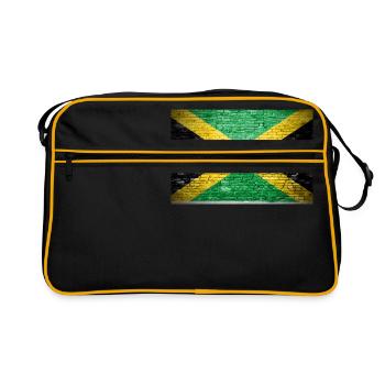 Jamaica jamaican Flag Graffiti on Brick Wall - Sac Retro - noir/or - Devant