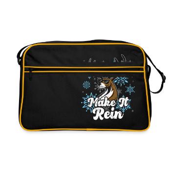 Fais qu'il pleuve! Renne drôle - Sac Retro - noir/or - Devant