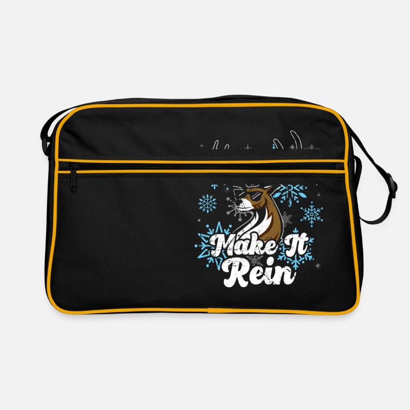 Make it Rain! Funny Reindeer - Retro Bag - black/gold