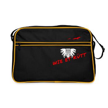 Et kütt wie et kütt - Kölsches Grundgesetz - Retro Tasche - Schwarz/Gold - Vorne