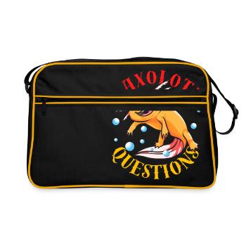 I Axolotl Questions Poser beaucoup de questions Pun - Sac Retro - noir/or - Devant