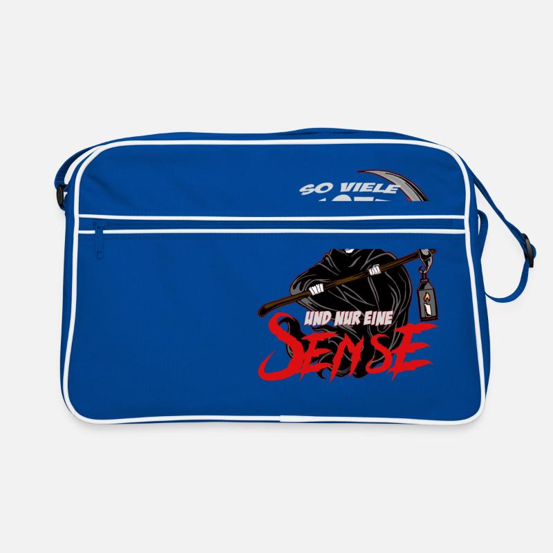 So viele Idioten und nur eine Sense Sarkasmus Retro Tasche