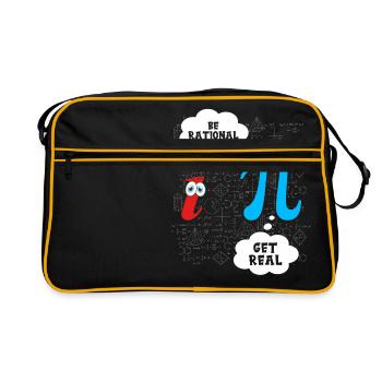 Funny Be Rational Get Real Math Pun Statistics - Retro Bag - black/gold - Front