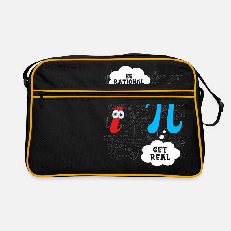 Funny Be Rational Get Real Math Pun Statistiques - Sac Retro - noir/or