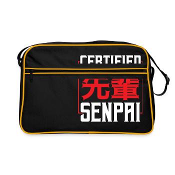 Certified Senpai Aesthetic Anime Manga Japanese - Retro Bag - black/gold - Front