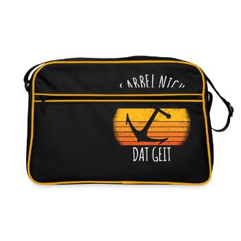 Sabbel nich dat geit sprüche humor Geschenk - Retro Tasche - Schwarz/Gold - Vorne