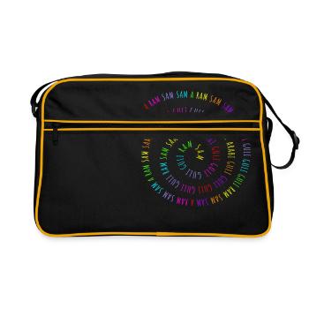 Aramsamsam Pädagogen Kinderlied Kindergarten Kita - Retro Tasche - Schwarz/Gold - Vorne