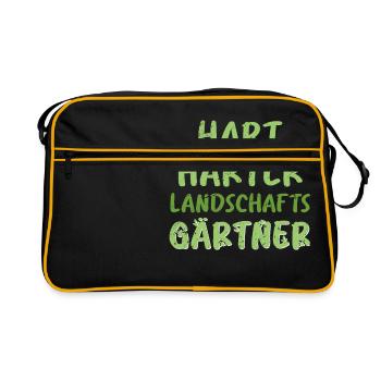 Hart Härter Landschaftsgärtner Job Arbeit - Retro Tasche - Schwarz/Gold - Vorne