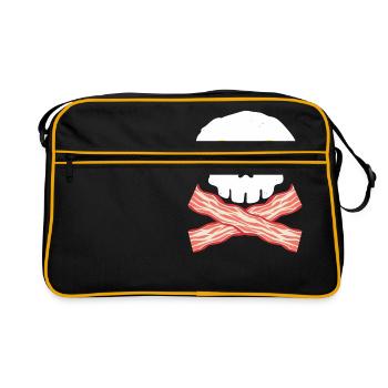 Quand le bacon est l'amour, le bacon est la vie " - Sac Retro - noir/or - Devant