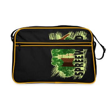 Spreewald - Kanu - Retro Tasche - Schwarz/Gold - Vorne