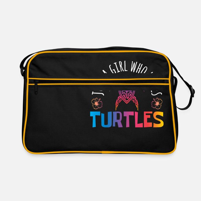 Nur ein Mädchen, das Schildkröten liebt Speichern Retro Tasche