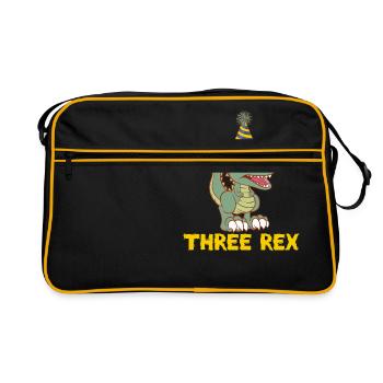 Great Kid Birthday Shirt For Their Dinosaur - Retro Bag - black/gold - Front