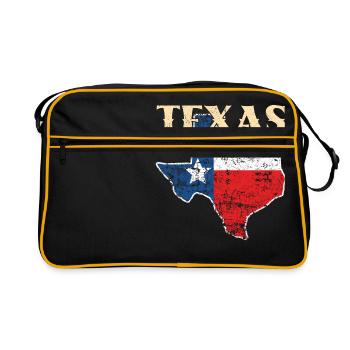 Texas the lone star state USA Fans Geschenk Retro - Retro Tasche - Schwarz/Gold - Vorne