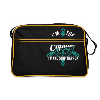 Je suis le capitaine Je fais que le navire arrive - Sac Retro - noir/or - Devant