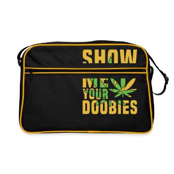 Montrez-moi vos doobies Adult Green Cannabis - Sac Retro - noir/or - Devant
