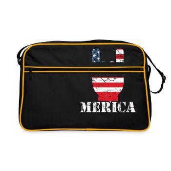 Merica Rock N 'Roll Liberté Diversité Droits - Sac Retro - noir/or - Devant