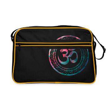 Om Ohm Aum Buddhism Symbole Yoga Sanskrit - Sac Retro - noir/or - Devant
