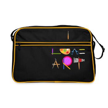Chemise d'artiste pour les peintres "I Love Art" - Sac Retro - noir/or - Devant