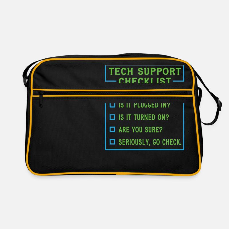 Tech Support Checklist Coding Shirt For Retro Tasche