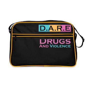D.A.R.E. To Resist Drugs And Violence T-shirt - Retro Tasche - Schwarz/Gold - Vorne
