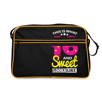 Cadeaux d’anniversaire Sweet Sixteen pour 16 ans - Sac Retro - noir/or - Devant