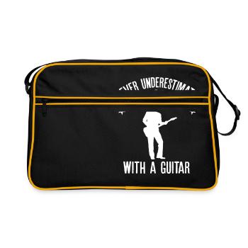Ne sous-estimez jamais un grand-père avec un design de guitare - Sac Retro - noir/or - Devant