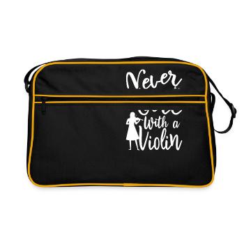Ne sous-estimez jamais une fille avec un violon cool - Sac Retro - noir/or - Devant